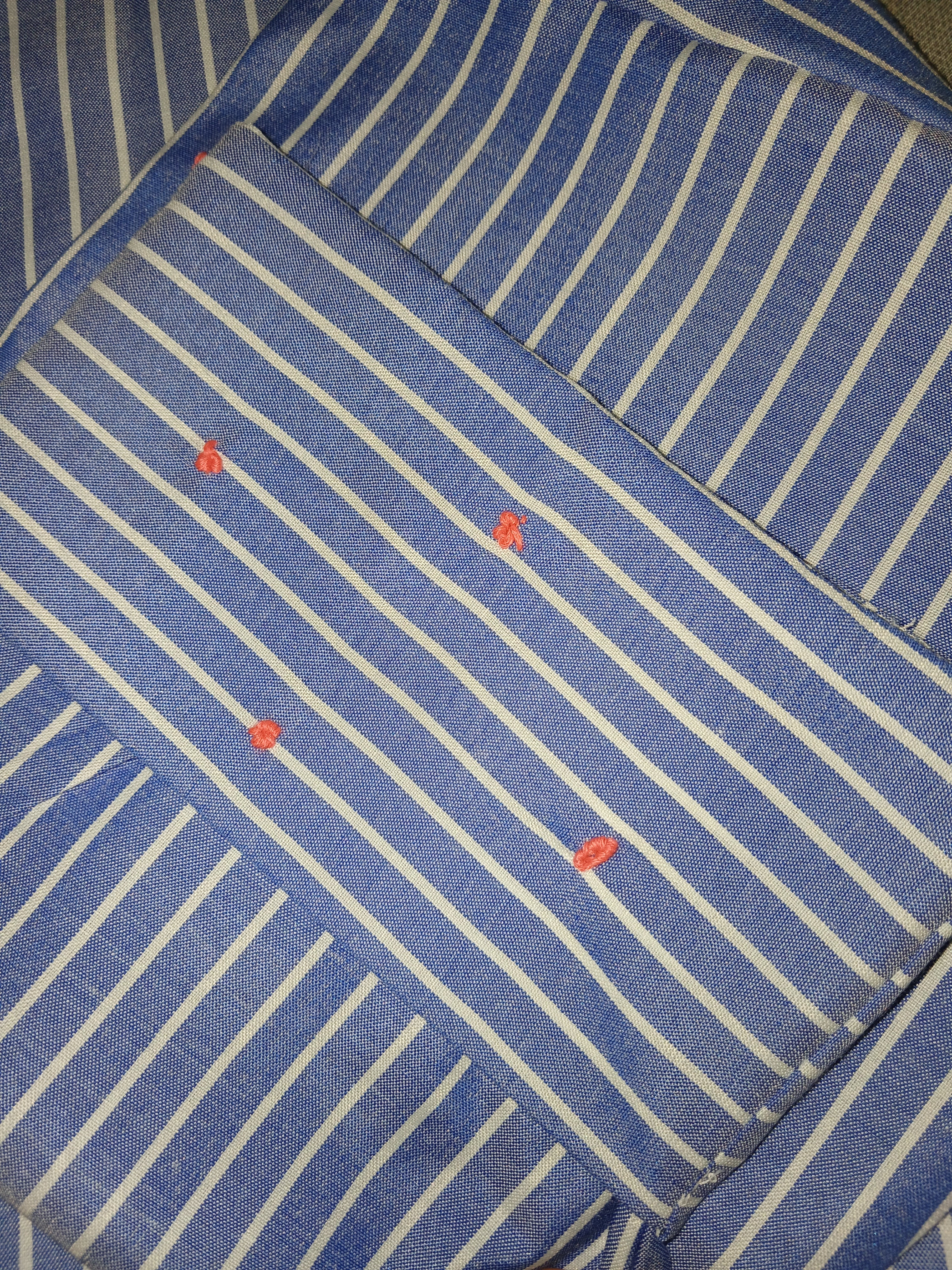 Blue Striped Shirt with Contrast Buttons