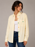 Pastel Yellow Poplin one size Shirt