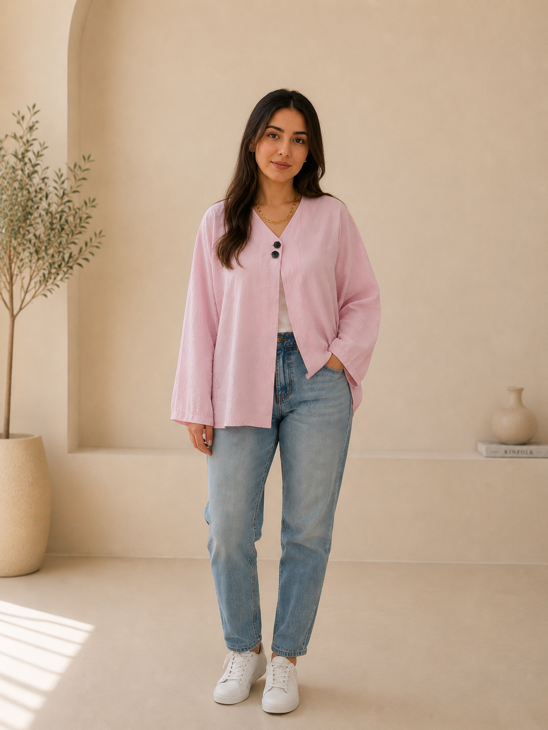 Chesina linen Pink Blouse