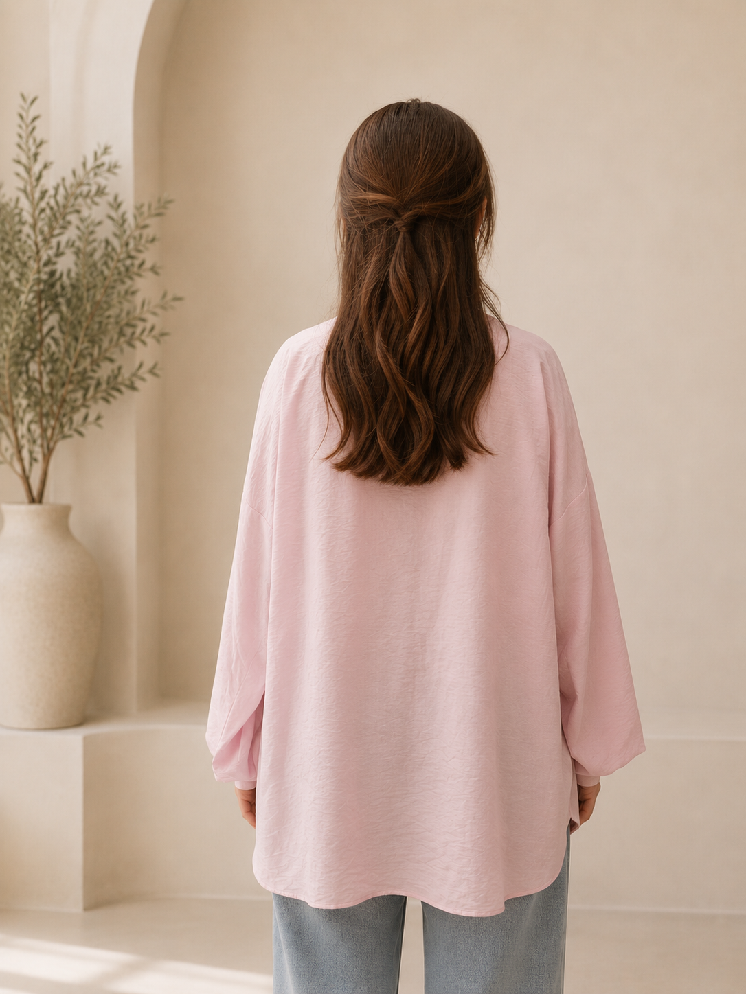 Chesina linen Pink Blouse