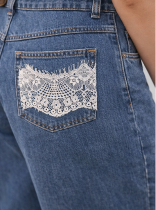 Chesina Lace Denim Jeans