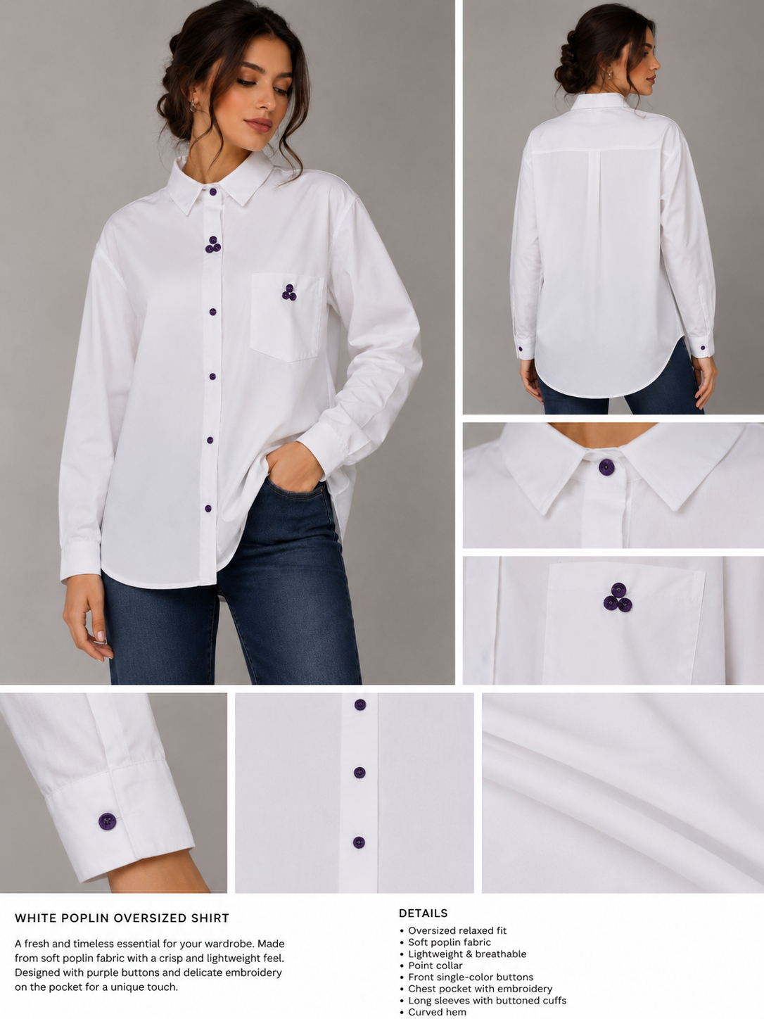 White Poplin Oversized Shirt