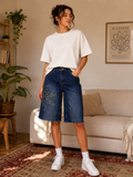 Bloom Embroidered Denim Culottes 🌸