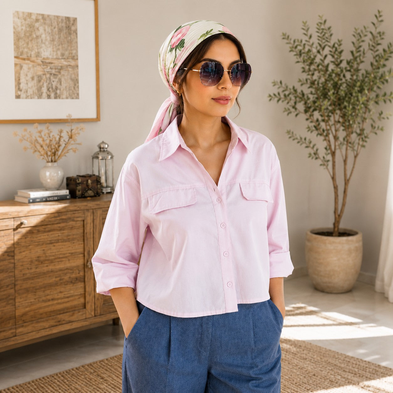 Chesina Cropped Cotton Shirt